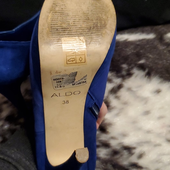 Aldo Blue Suede Platform Bootie - Picture 4 of 5